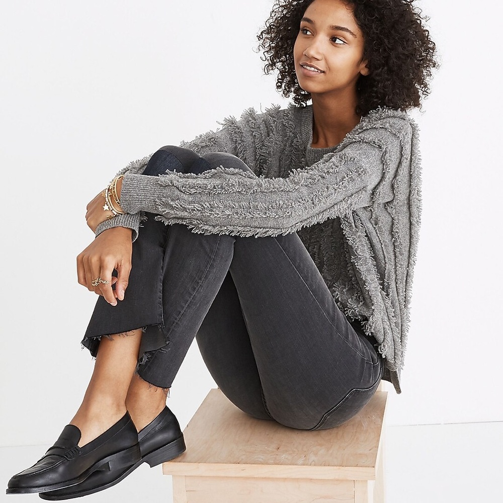 Madewell Gray Sweater Merino Wool Long Sleeve Small S - Picture 3 of 8